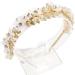 TQUXNGA Delicate Leaf Shape Hair Hoop Baroques Style Girl Woman Taking Photo Headbands Wedding Party Pearl Leaf Shape Headbands - Buy Online on GoSupps.com