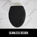 Soft Velvet Memory Foam Toilet Lid Seat Cover - Machine Washable, Plush Cushioned Design - Fits Most Lids - Decorative Black Bathroom Accessory - 19.5x18.5 - Buy Online on GoSupps.com
