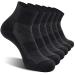 CelerSport 6 Pack Men's Ankle Socks with Cushion, Sport Athletic Running Socks Black 9-12