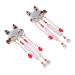 MOLUCKFU 1 Pair Fox Tassel Clip Tassel Hairpin Chinese Tassel Hair Clips Alligator Hair Clips Tassel Drop Barrette Women Tassel Hair Clip Girl Hair Clips Tassel Barrette Animal Hair Clip