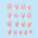 24Pcs Short Press on Nails - French Tip Oval Fake Nails in Nude Pink Ombre | Glossy Coffin & Almond Manicure | Full Cover Acrylic Stick on Nails for Women - Buy Online on GoSupps.com