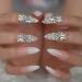 Luxury Fake Nails Designer Extra Long Ombre French Jewelry Pre-designed Nails Natural Stiletto AB Stones Decoration Tips Ombre Luxe Crystal