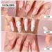 Premium Acrylic Nail Set - 12 Pcs Transparent Pink White & Glitter Powder | Complete Nail Art Kit with Acrylic Fluid & Brush - Buy Online on GoSupps.com