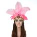 Minkissy Carnival Feather Headpiece Vintage Feather Headband Showgirl Headband Carnival Headband Fascinator Headdress for Masquerade Costume Party Pink