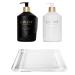 L'AVANT Collective Deluxe Dish & Hand Soap Duo & Elegant Lucite Tray - High Performing Fresh Linen Scent Luxurious Glass Bottles with Plant-Based Formulas Kitchen Essentials Hostess Gifts