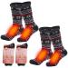Sunew Warm Thermal Socks Women Men Winter Insulate Heat Thick Heavy Crew Socks 2 Pack Snowflake Preppy Wave Stripes Black Socks Medium