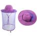 ZffXH Head Net Safari Hat for Men Women Gardening Hiking Fishing Sun Cap with Mosquito Netting Mesh Purple