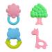 4-pack baby-silicone bite toy set BPA-free chewelry supporter sensory foster tools soft molar bite ring for 0-6 months 6-12 months infants and toddlers