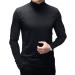Men's Black Mock Turtleneck Long Sleeve Sweater - Slim Fit Basic Undershirt (Medium) - Buy Online on GoSupps.com