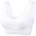 Huyyydza Women's Seamless Yoga Bustier - Front Buckle Lace Edge Sleep & Movement Adaptation No Steel Ring White Size L - Buy Online on GoSupps.com
