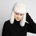 Winter Russian Fur Bomber Hat - Unisex Ushanka Trooper Trapper - White - Buy Online on GoSupps.com