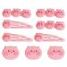 9Pcs Girls Hair Clips Snap Barrette Bobby Side Clip Pink Hair Accessories for Toddler Kids New Year Holiday Party Favors