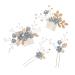 4 Pieces Gold Wedding Hair Comb Pearl Bridal Hair Accessories Rhinestone Bridal Jewelry Comb Hair Clip for the Bride Bridesmaid - Blue