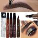 Microblading Tattoo Eyebrow Pen  WUBLSYAN Waterproof Ink Gel Tint Drawing Eyebrow Pencil with Four Tips  Creates Long Lasting Natural Hair-Like Defined Brows All Day(4 PCS) 4 Count (Pack of 1)
