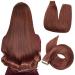 Hotlulana tape extensions real hair dark red brown extensions real hair 20 inch/50cm 50g invisible 100% natural tape in extensions real hair human hair 20pcs skin weft real hair extensions tape #33.#33 Dark red brown 50cm 20 inch (20 pack)