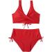 Women Back Plus Size Bikini Sets Crossover Padded Two-Piece Bathing Suits Swimsuit Beach Swimwear High Leg G String Swimming Costume 6650-mgkdg-b-red XL - Buy Online on GoSupps.com