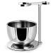 GRUTTI Shaving Stand Kits for Men Universal Heavy Chrome Shaving Brush Stand Holder with Shaving Bowl-The Best Safety Razor Stand for Place Manual Razor Blades Shaving Brush Shaving Bowl Semicircular