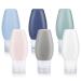 Uervoton 6 Pack Silicone Travel Bottle Leak Proof Refillable Squeezable Containers Set with Label and Transparent Carry Bag for Liquid Shampoos Soap and Toiletries - 90ml TB-6PACK