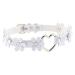 South Bieling Leather Flower Half Call Jewelry Punk Heart Choker Statement Schmuck Adjustable Collar Gift for Women and Girls White