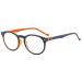 Lanomi retro reading glasses Blue light filter women men around reading help spring hinges oval visual aid computer glasses with visual strength blue orange-c3 2.5 x