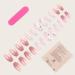 VENEKA Pink Gradient Glitter Nails Gradual Change Butterfly Rhinestones Nails Wearable Press on Nails Full Cover Nail Tips ABS - Buy Online on GoSupps.com