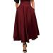 Sanahy Women's High Waist A-Line Maxi Skirt with Pockets - Red - Buy Online on GoSupps.com