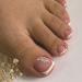 French Tips Press on Toenails Glossy Square Shape Nude Pink False Toe Nails with Glue Tender Full Cover Fake Toenails Designs with Flowers for Summer Acrylic Toe Static Nails for Women&Girls 24Pcs white french tip flower