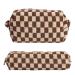 Makeup Bag Cosmetic Bag for Women 1Pcs Large Capacity Makeup Bags and 1Pcs Pencil Case Makeup Brushes Storage Bag Travel Toiletry Bag Organizer Khaki