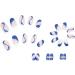 JUSTOTRY 24 Pcs Short Dark Blue French False Nails - Swirl Design Press on Nails for Women | Nail Art Glue Included - Buy Online on GoSupps.com