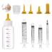 ANGYANG Pet Feeding Kit for Kitten and Puppy Silicone Feeding Pacifier 10in1 Feeding Utensils Bottles for Nursing Pet Medicine Feeder Syringe for Pets and Wildlife