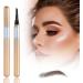 3D Magic 4 Tip Eyebrow Pencil Waterproof and Sweatproof Magic Eyebrow Pencil Microblading Eyebrow Pencil Contouring Pen Long-Lasting Makeup Fine Stroke Eyebrow Pencil (Light coffee)