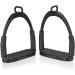 Equinate Safety Bars Manchester 10cm Black Matt - Anti-Slip Rubber Tread - Stirrup for Adults & Children - 2 Pieces for Ankle Relief - Buy Online on GoSupps.com