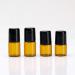 25Pcs Mini Amber Glass Essential Oil Roller Bottles - 1ml - Metal Ball - Empty Roll On Perfume Sample Vials - Aromatherapy Lip Balm Cream - Black Cap - Buy Online on GoSupps.com