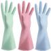 Rubber Latex Durability Resistant Anti-Slip Dishwashing Easy to Clean Gloves Washing Bowls Gloves Tools - Buy Online on GoSupps.com