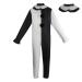 Duohropke Movie Killer Terrifier Clown Black White Jumpsuit Cosplay Costume Carnival Party Outfit for Men Women L White