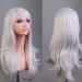 Colorfulpanda 28 70cm Long Grey Curly Wavy Hair Wig for Women - Cosplay & Halloween Costume Party Synthetic Wig (Silver White/Grey) - Buy Online on GoSupps.com