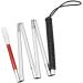 White Cane Aluminum Folding Cane for the Blind Folds Down 6 Sections with 2 Tips (130 cm (51 inch) Black Handle) 130 cm (51 inch) Black Handle - Buy Online on GoSupps.com