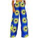 BOXIACEY Wide Leggings for Women Elastic High Waist Printed Boho Hippie Palazzo Casual Pants Loose Long Sweatpants Trousers Large Blue