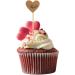 misppro 50 Pieces Kraft Paper Heart Cupcake Topper Food Picks Wedding Decoration Love Prints - Buy Online on GoSupps.com