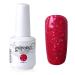 Vishine Soak-off Gel Polish Lacquer Nail Art UV LED Manicure Varnish 15ml Glitter Crimson(343) #343