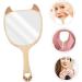 FOMIYES Wooden Handheld Vanity Mirror for Women - Travel Makeup Mirror with Wood Handle - Miss Wooden Mirror for Makeup on-the-go - Buy Online on GoSupps.com