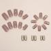 Mouyouglow Press On Nails - Square Dark Nude Gold Glitter Rhinestones | T11 Artificial Fingernails with Nail Glue - International Shipping Available - Buy Online on GoSupps.com