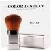 Retractable Powder Brush Travel Nail Dust Brush Portable Makeup Brush with Cover Silver Manicure Tackle - Buy Online on GoSupps.com