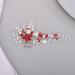 Chargances Bride Wedding Crystal Pearl Hair Comb Red Rhinestone Flower Hair Vine Comb Fashion Handmade Headpiece Bridal Hair Accessories for Wedding Prom Flower Girl (Red) - Buy Online on GoSupps.com