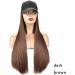 iLUU Hat Hair Extension Baseball Cap With Hair Straight Long Smoth Hairpiece With Baseball Hat Attached Adjustable Cap Synthetic Hair Extensions for Girls and Women (24 -Straight Dark Brown) dark brown straight-60cm - Buy Online on GoSupps.com