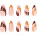 JUSTOTRY 24 Pcs Almond False Nails Short Brown French | Caramel Fake Nails with Glue | Oval Stick on Nails for Women - Buy Online on GoSupps.com