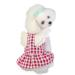 Barrageon dogs Kneid sweet princess rock clothing cat puppy for small medium-sized bow knot summer clothes dog cat pet (grid red-m) back length: 25 cm grid- red