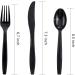 BUCLA 360 Piece Heavy Duty Plastic Silverware Set - Disposable Cutlery for New Year - 180 Forks, 120 Spoons, 60 Knives - Black Heavyweight Utensils - Buy Online on GoSupps.com