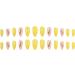 OKAQEE Almond Short Square Yellow Fake Nails with Glue - Solid Color False Nails - Buy Online on GoSupps.com