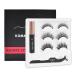 KOMAL'S BEAUTY NATURAL 3D LOOK SUPER MAGNETIC EYELASH - (1 * 3) PAIR SET - RESUABLE UPTO 10 TIMES-INCLUDES BLACK EYELASH LINER